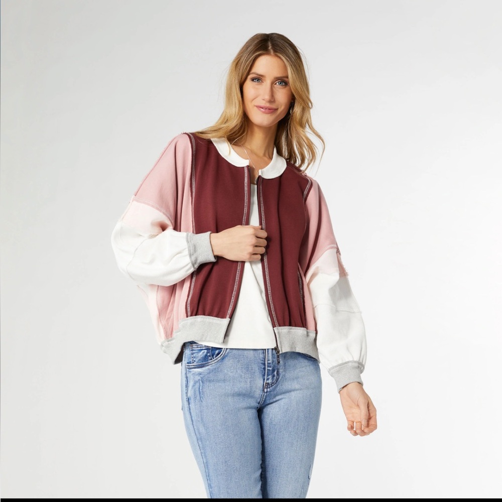 Coco + Carmen Women’s Casual Colorblock Zip Up Sweatshirt